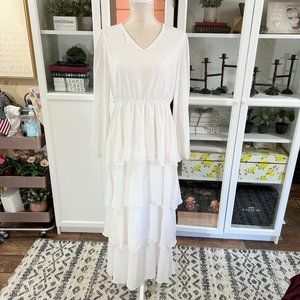 White Layered Maxi Dress